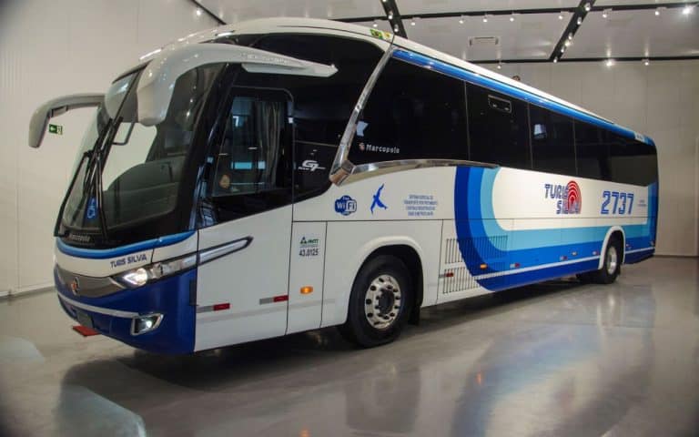 MARCOPOLO E SCANIA FORNECEM À TURIS SILVA PRIMEIRO ÔNIBUS MOVIDO A GNV PARA FRETAMENTO NO BRASIL