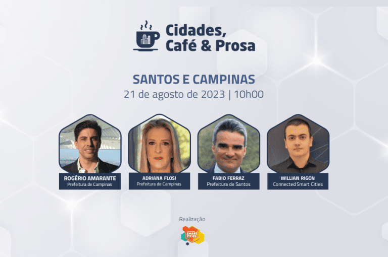 Cidades, Café & Prosa entrevista representantes de Santos e Campinas, que integram a lista das cidades mais inteligentes e conectadas do Brasil