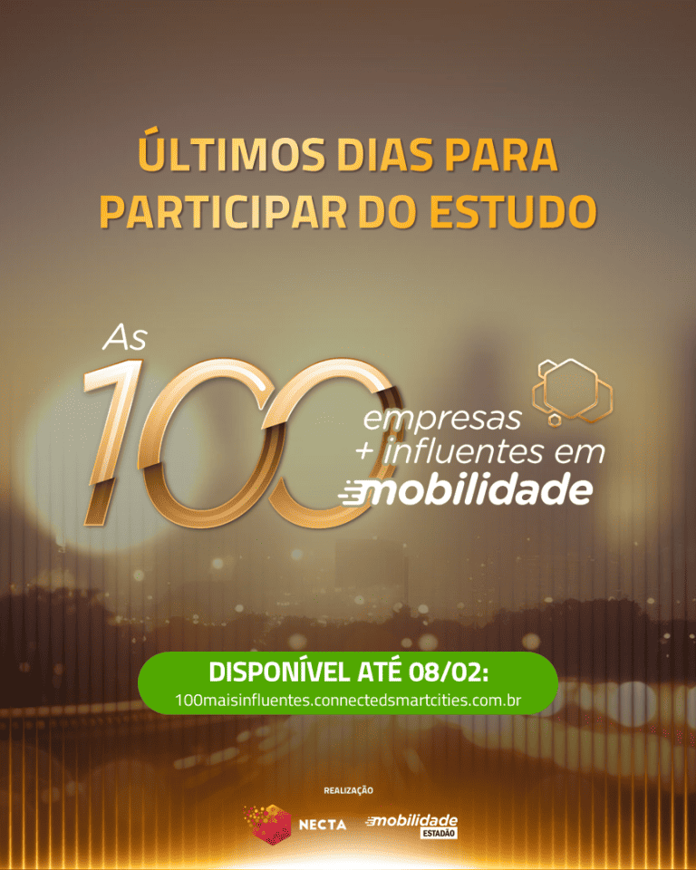 AINDA DÁ TEMPO DE  SE INSCREVER NO  LEVANTAMENTO 100+ CONNECTED SMART CITIES EM PARCERIA COM O MOBILIDADE ESTADÃO